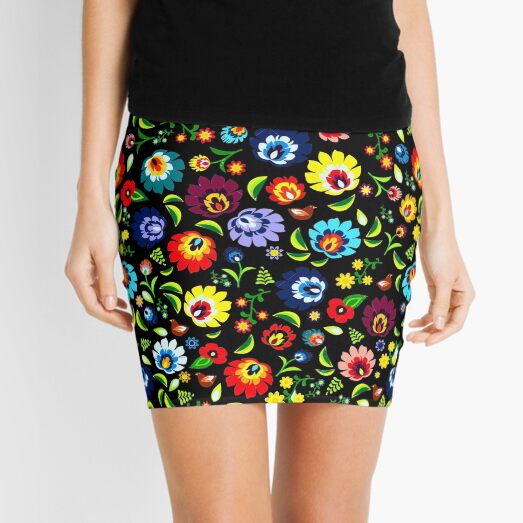 Hungarian Folk Pattern Mini Skirt