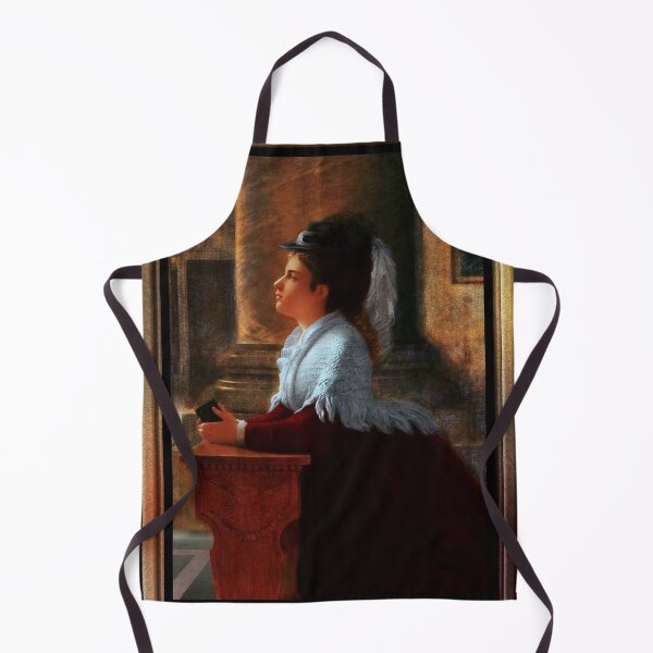 Item preview, Young Woman Praying In Church by Anton Thiele Classical Art Old Masters Reproduction designed and sold by Xzendor7 Digital Art Creations.