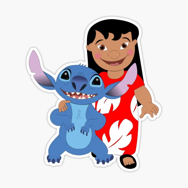 Happy Stitch Cute Lilo and Stitch Disney Cartoon Wall Sticker Art