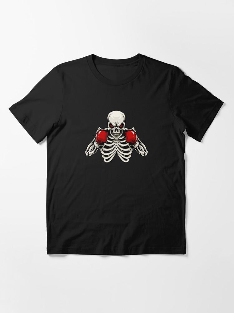 Descarga Vector De Diseño De Camiseta De Esqueleto Con Guantes De Boxeo.