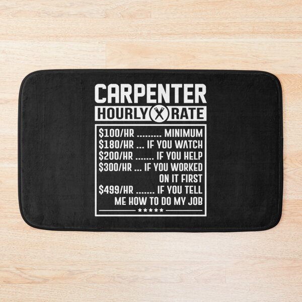 Item preview, Funny Carpenter Hourly Rate Labor Price Chart Long Sleeve TShirt30 designed and sold by emilydor.