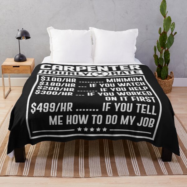 Item preview, Funny Carpenter Hourly Rate Labor Price Chart Long Sleeve TShirt30 designed and sold by emilydor.