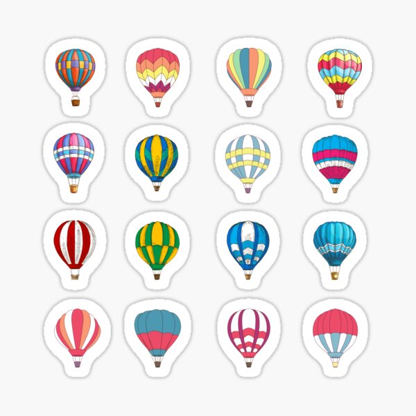 Item preview, Hot Air Balloons Mega Bundle Sticker Pack designed and sold by StickersHub94.