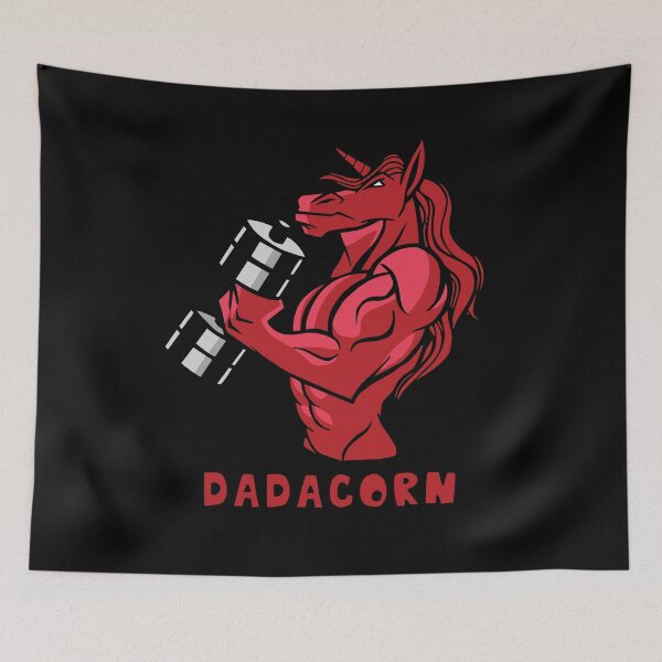 Item preview, Dadacorn Muscle | Big Muscular Red Unicorn at the Gym | Father's Day Gift for Dad designed and sold by PIODesign.