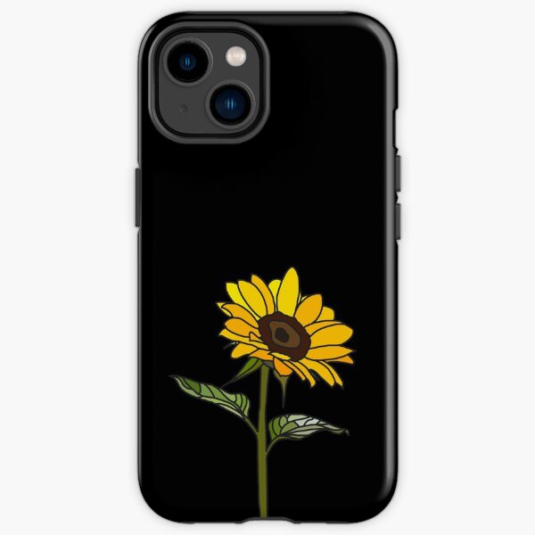 Aesthetic Sunflower on Black iPhone Tough Case