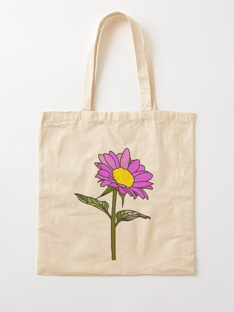 Butterfly Canvas Tote Bag with Zipper Pockets Carnation Flower