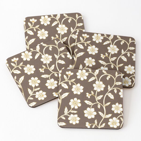 Item preview, Indian Floral Pattern - Burnt Umber & Yellow Ochre designed and sold by Artsychoke.
