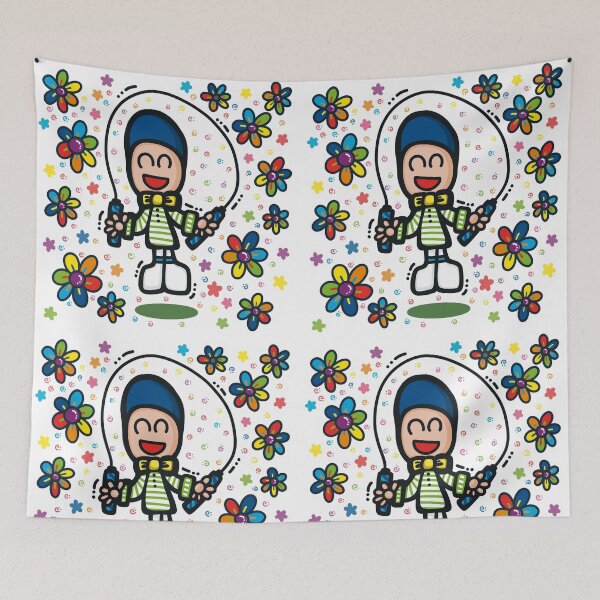 Item preview, rainbow floral kid doodle | jump rope designed and sold by DESIGNBRAND.
