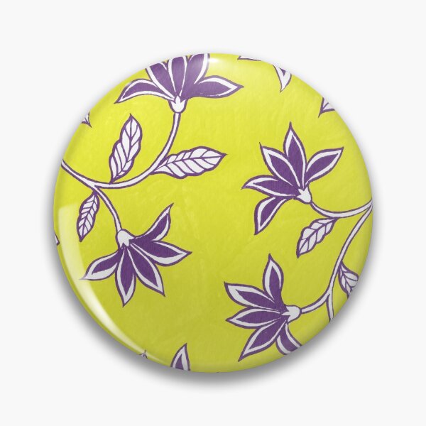 Item preview, Indian Floral Pattern - Yellow &Violet designed and sold by Artsychoke.