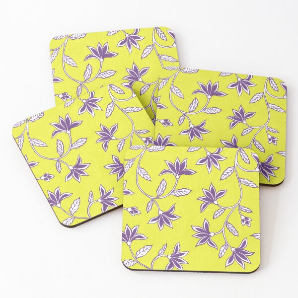 Item preview, Indian Floral Pattern - Yellow &Violet designed and sold by Artsychoke.
