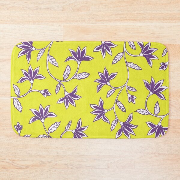 Item preview, Indian Floral Pattern - Yellow &Violet designed and sold by Artsychoke.