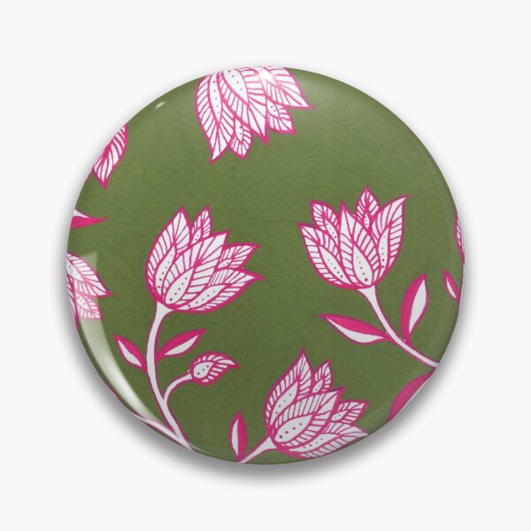 Item preview, Indian Floral Pattern - Sap Green & Magenta designed and sold by Artsychoke.