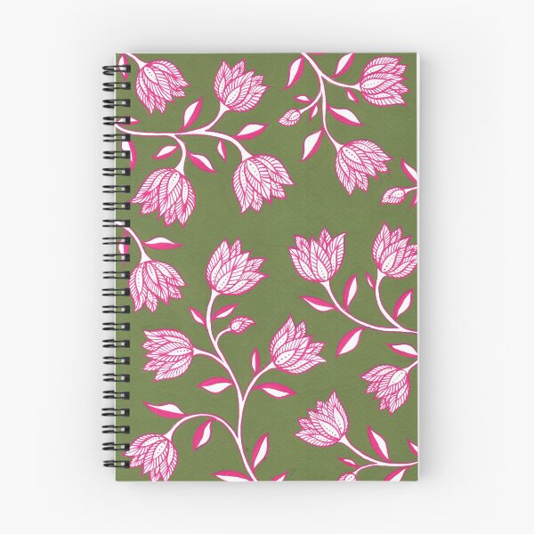 Artikelvorschau, Indisches Blumenmuster - Sap Green & Magenta entworfen und verkauft von Artsychoke.