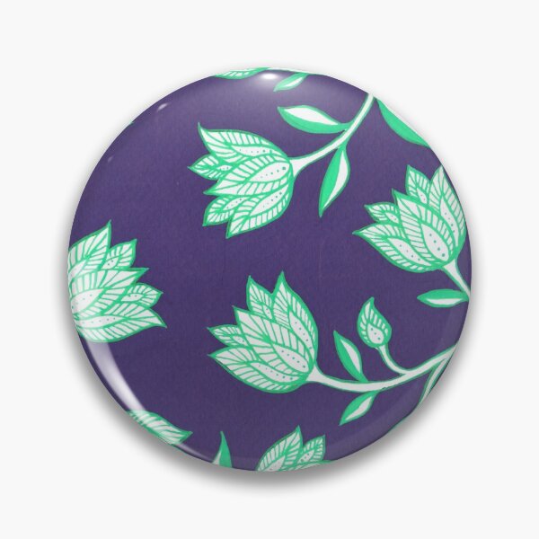 Item preview, Indian Summer Floral Pattern - Blue and Mint designed and sold by Artsychoke.