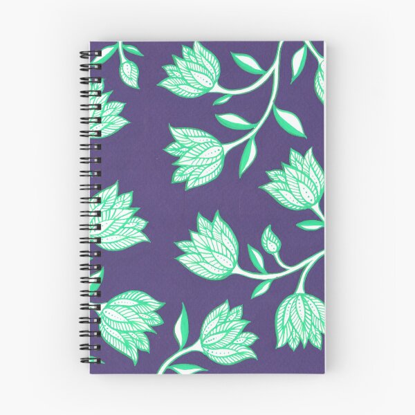 Item preview, Indian Summer Floral Pattern - Blue and Mint designed and sold by Artsychoke.