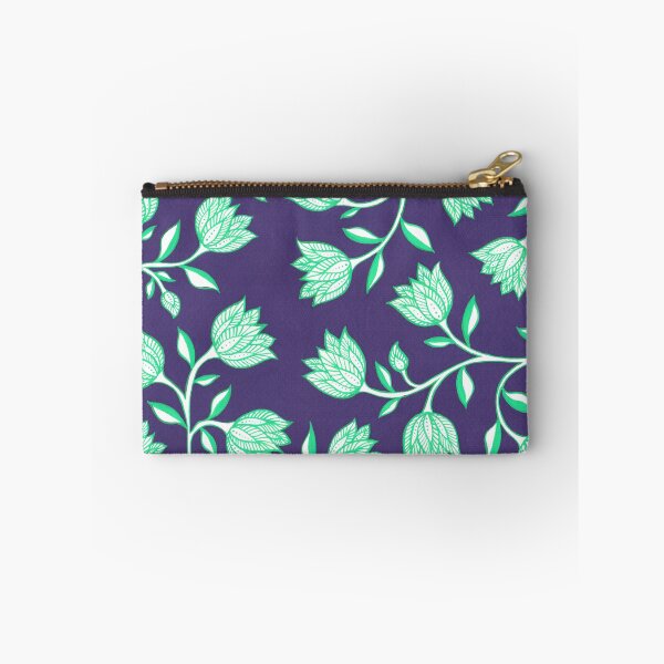 Item preview, Indian Summer Floral Pattern - Blue and Mint designed and sold by Artsychoke.