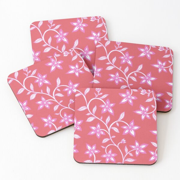 Item preview, Indian Summer Floral Pattern - Red & Pink designed and sold by Artsychoke.
