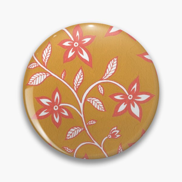 Item preview, Indian Summer Floral Pattern - Yellow Ochre & Peach designed and sold by Artsychoke.