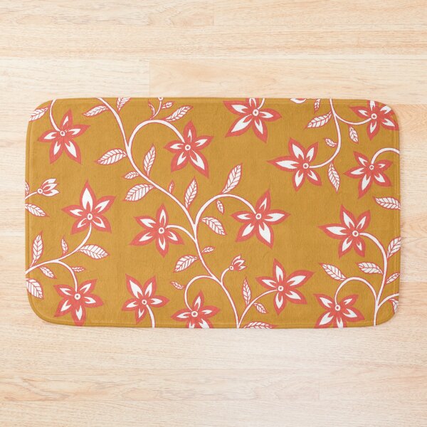 Item preview, Indian Summer Floral Pattern - Yellow Ochre & Peach designed and sold by Artsychoke.