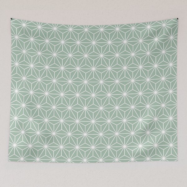 Item preview, Cambridge Blue Blue White Asanoha - Japanese Traditional Pattern designed and sold by KinitaDesign.