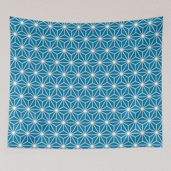 Item preview, Cerulean Blue White Asanoha - Japanese Traditional Pattern designed and sold by KinitaDesign.