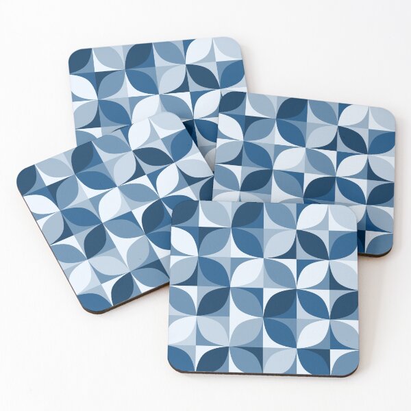 Item preview, Retro Blue Circles Geometric Pattern designed and sold by S Cube Design.