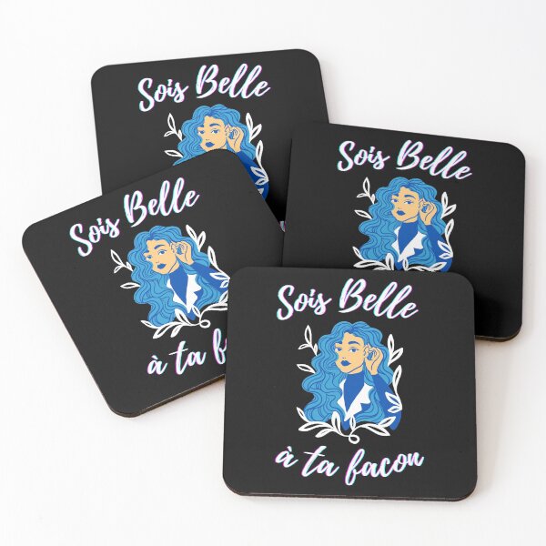 Item preview, Be beautiful in your own way - popular french quotes theme gifts (blue black) designed and sold by RebelliousRosee.