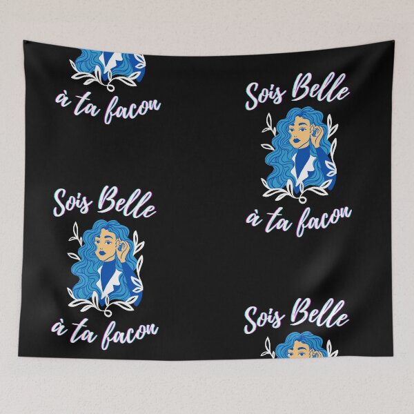 Item preview, Be beautiful in your own way - popular french quotes theme gifts (blue black) designed and sold by RebelliousRosee.