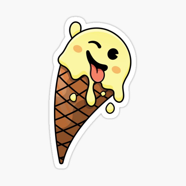 Adorable Cute Kawaii Summer Ice Cream Cartoon Emoji - Double Scoop Vin –  Shinobi Stickers