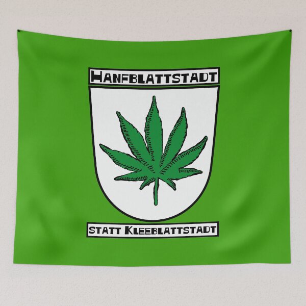 Item preview, Hemp leaf city instead of clover leaf city (with white bar in black letters) designed and sold by Rainer Kristuf.