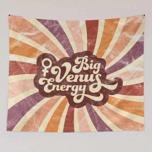 Item preview, "Big Venus Energy" Distressed Feminist Psychedelic Retro 1970's Style Print designed and sold by XXRebellion.