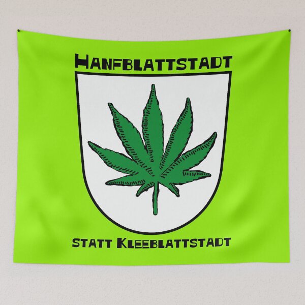 Item preview, Hemp leaf city instead of clover leaf city (with black letters) designed and sold by Rainer Kristuf.