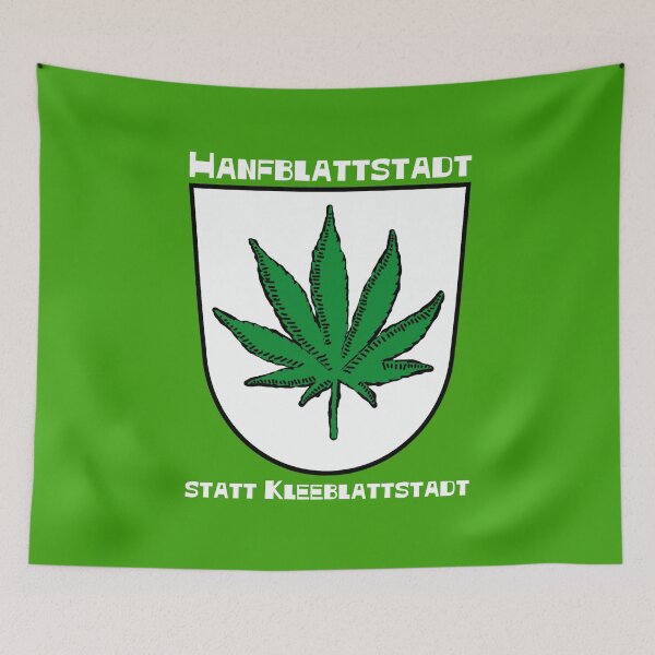 Item preview, Hemp leaf city instead of clover leaf city (with white letters) designed and sold by Rainer Kristuf.
