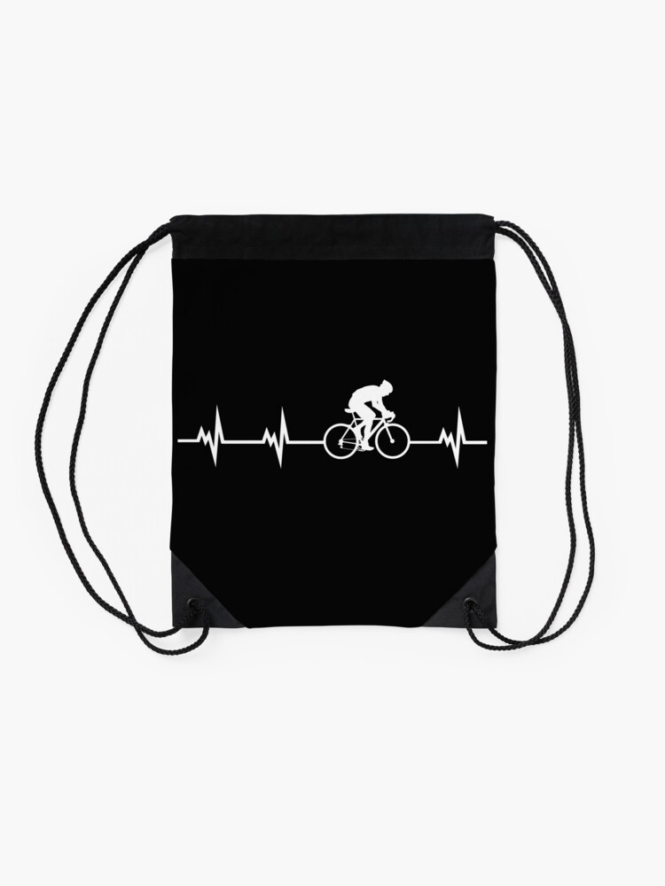 Alternate view of Cycling Heartbeat Drawstring Bag