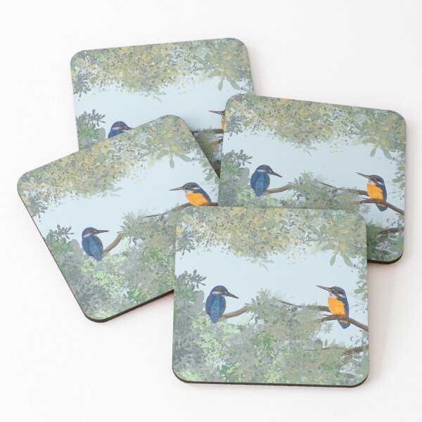 Item preview, Two little kingfishers sitting in the tree designed and sold by Diane Hunter Art.