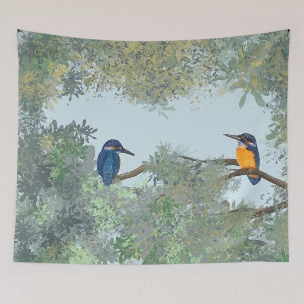 Item preview, Two little kingfishers sitting in the tree designed and sold by Diane Hunter Art.