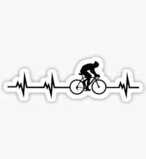 Cycling Heartbeat Black Sticker
