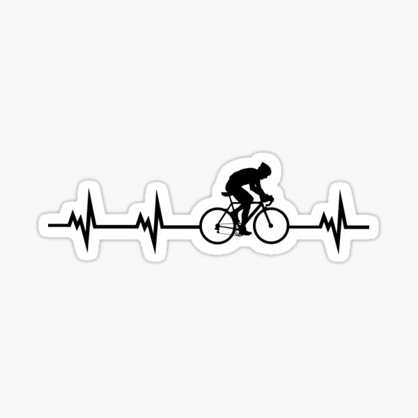Cyclisme Heartbeat Black Sticker