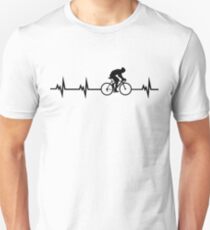 Cycling Heartbeat Black Unisex T-Shirt