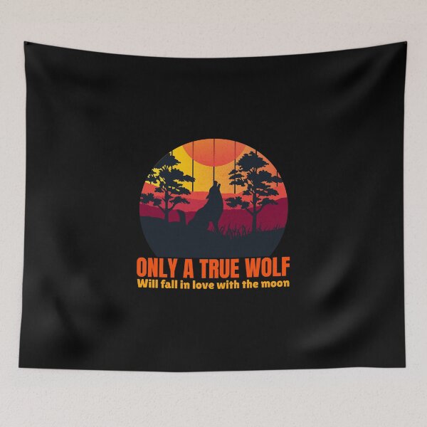 Item preview, Only a True Wolf will Fall in Love with the Moon-Hiking designed and sold by DiensDesign.