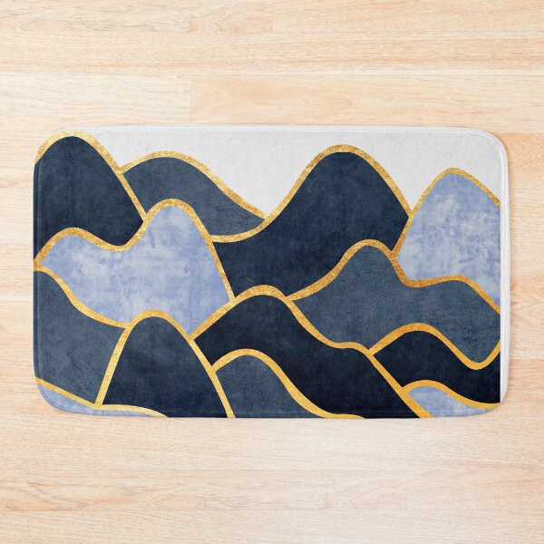 Item preview, Silhouettes of mountains. Abstraction of textured plaster with gold elements. Mural, gold texture designed and sold by darkmoonlight-.