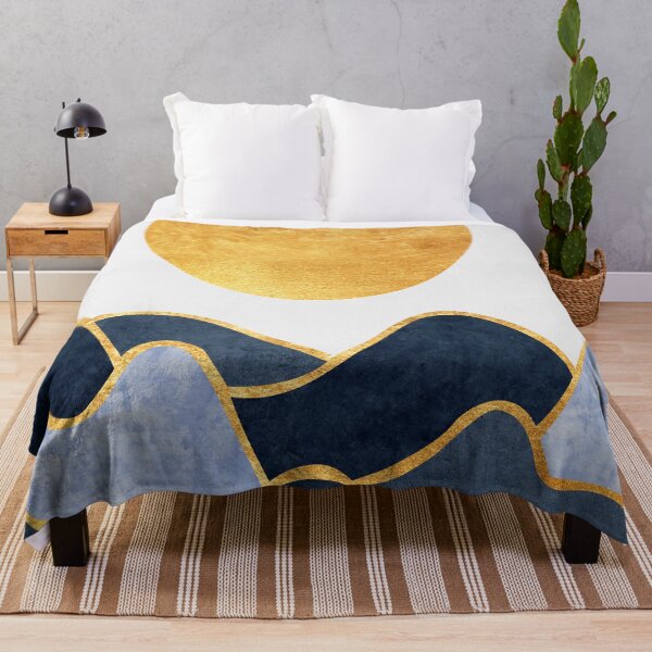 Item preview, Silhouettes of mountains. Abstraction of textured plaster with gold elements. Mural, gold texture designed and sold by darkmoonlight-.