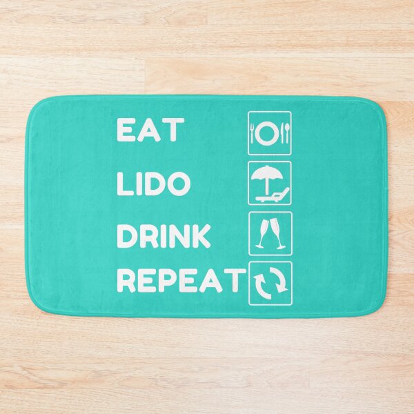 Item preview, Eat Lido Drink Repeat (white) cruise ship designed and sold by GuwdTCo.