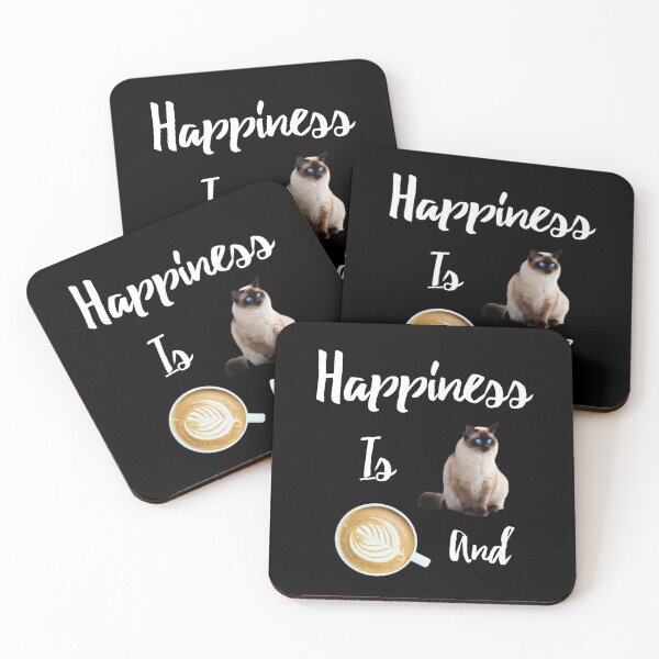 Item preview,  Happiness Is Siamois And Coffee designed and sold by medbdj.