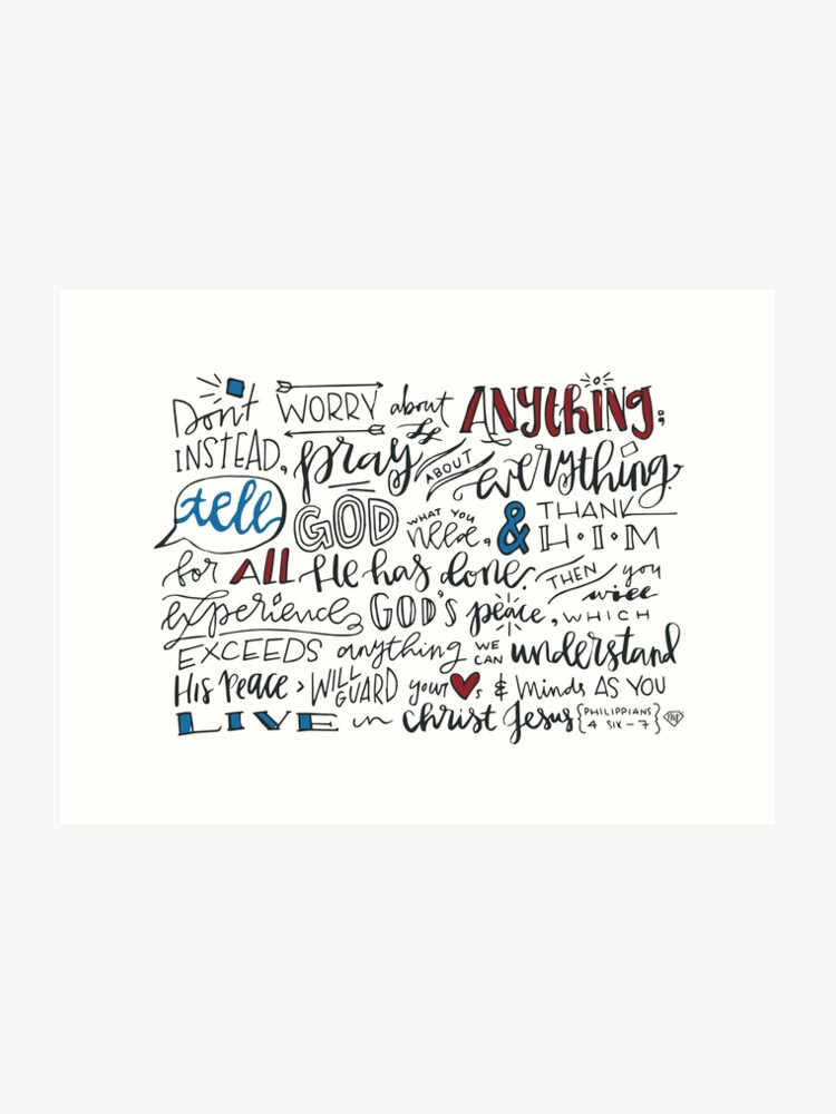 Philippians 46 7 Nlt Design 3 Art Print