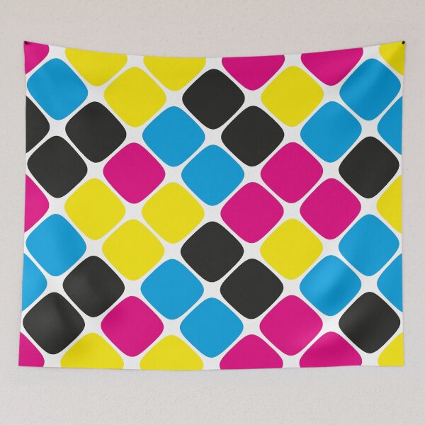 Item preview, Diagonal Squircle Pattern (CMYK) designed and sold by John Uttley.