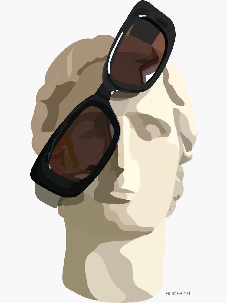 Thumbnail 3 of 3, Sticker, statue with sunnies designed and sold by annaasu.