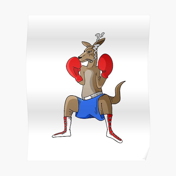 "Boxing kangaroo design " Poster for Sale by NewAgeyMkh Redbubble