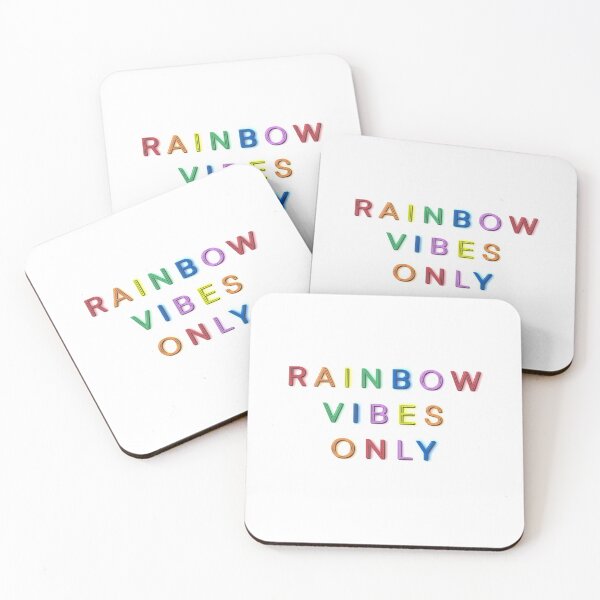 Item preview, RAINBOW VIBES ONLY - Retro Rainbow Positive Quote designed and sold by Gccartworks.