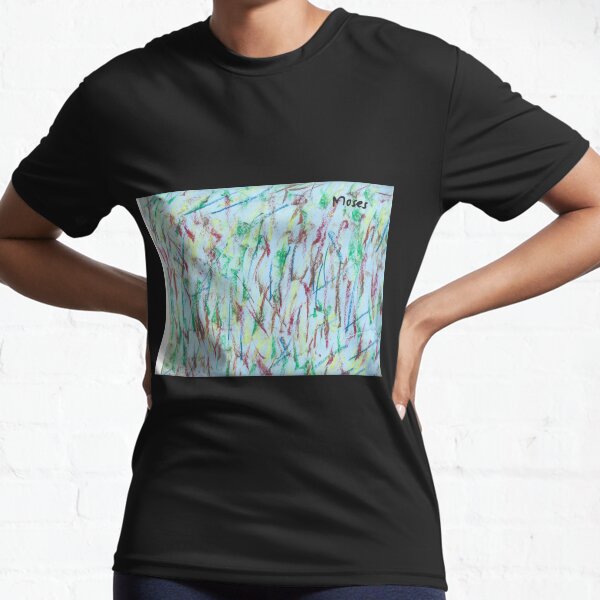 Colours Swirling by Moses Active T-Shirt